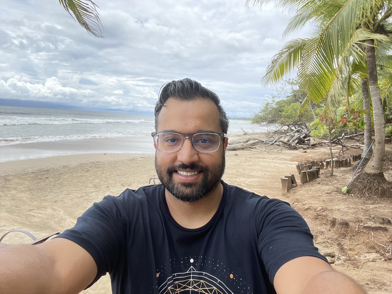 Imran Rahman on a tropical beach